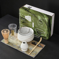 Coffret cadeau pour la cérémonie du thé japonais Matcha Accessoires Bol à Matcha Porte-fouet Scoop Ensemble de fouets en bambou Matcha