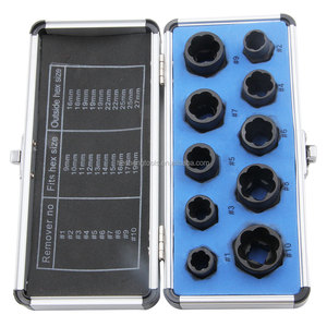 10pc Noir Écrous Endommagés Boulons Écrous Vis Remover <span class=keywords><strong>Extracteur</strong></span> Outils <span class=keywords><strong>de</strong></span> Suppression Ensemble Filetage Outil Kit - Product Image 4