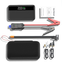 Démarreur de batterie 12V 4-en-1 avec gonfleur de pneus 10000mAh, compresseur d'air portable 25mm, charge sans fil, lampe de secours et batterie externe pour camion