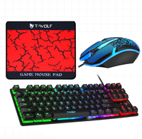 Meilleur clavier et souris de jeu, tapis de souris 3 en 1 avec éclairage LED RVB