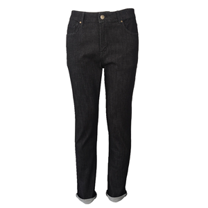 Jean slim stretch pour homme, taille mi-haute, coupe ajustée, délavage indigo classique avec broderie de lettres - Product Image 1