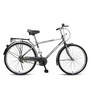 Tek hız 26 inç yüksek karbonlu çelik çerçeve bisiklet F kelepçesi freni R bant fren yetişkin şehir bisikleti T24002