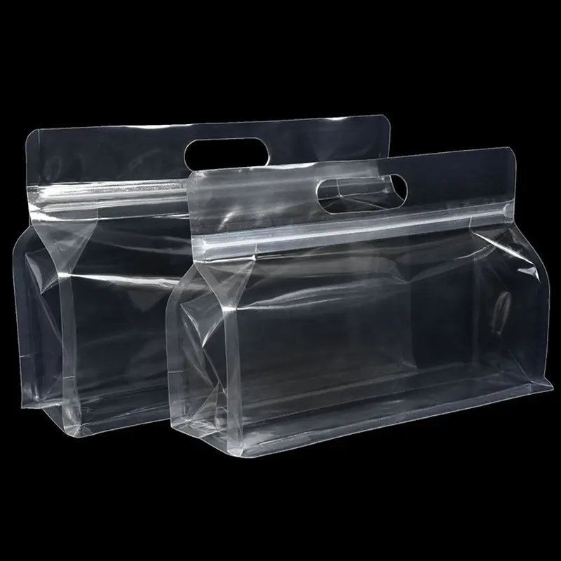 Liefern transparente matte klare flache Boden Zwickel Stand Up Beutel Reiß verschluss Reis Weizen Lebensmittel Verpackung Tasche heißer Verkauf in Lagerung