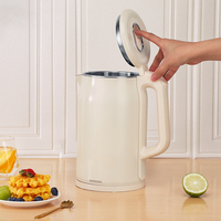 Bouilloire électrique sans fil portable 1,8 L en acier inoxydable moderne 220 V, ébullition efficace, maintien au chaud, durable, pour usage domestique et extérieur