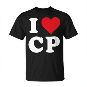 Camiseta I Love Cp Initials de algodón negro unisex para adultos talla S M L XL XXL - Product Image 2