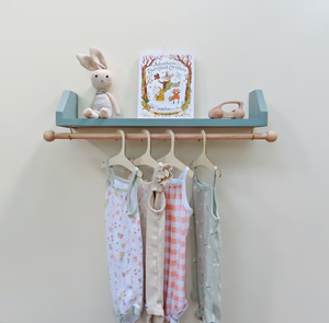 Estante Azul para Cuarto de Bebé con Perchero, Decoración para Cuarto de Niño o Niñ<span class=keywords><strong>a</strong></span>, Almacenamiento de Ropa de Bebé, Organización de Ropa Infantil - Product Image 4