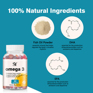Cao cấp Omega 3 Gummies với DHA và EPA cho sức khỏe tim não chức năng <span class=keywords><strong>cholesterol</strong></span> hỗ trợ và hệ thống miễn dịch - Product Image 4