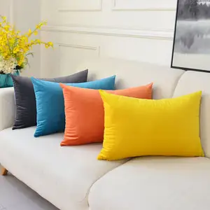 Bán Buôn Tùy Chỉnh Sang Trọng Nhung Thăng Hoa Trống Gối 50*30 In Trang Trí Sofa Gối Trường Hợp Đệm Bao Gồm