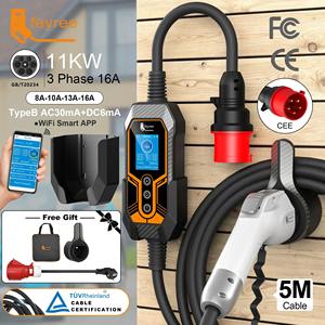 Cargador Portátil para Vehículos Eléctricos Feyree GB/T, 16A, 11kW, 3P, Control por Wifi y Aplicación, Nueva Versión, Caja de Carga EVSE y Adaptador para Automóviles Eléctricos - Product Image 1