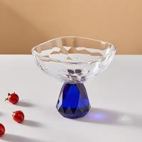 Bol sur piédestal en verre cristal K9, plat de luxe pour desserts et bonbons, idéal pour hôtels, buffets, restaurants, présentation, personnalisation OEM