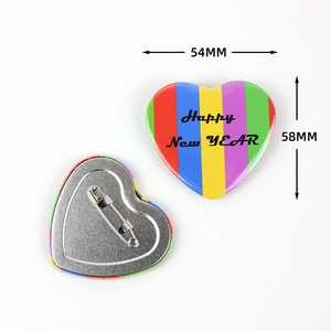 Tim In Pin Áo Len Denim Áo Khoác Trống DIY Nút Huy Hiệu Dễ Thương Tinplate Huy Hiệu Vòng Trâm Cài Trang Trí - Product Image 4