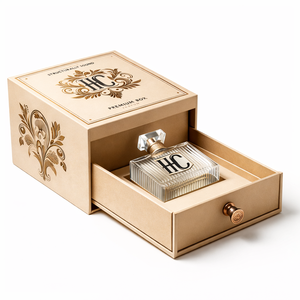 กล่องน้ำหอมแบบพับได้ ผลิตจากกระดาษรีไซเคิล พร้อมแผ่นรองในทำจากเยื่อกระดาษขึ้นรูป สำหรับขายปลีก รับทำโลโก้ตามสั่ง ขายส่ง - Product Image 2