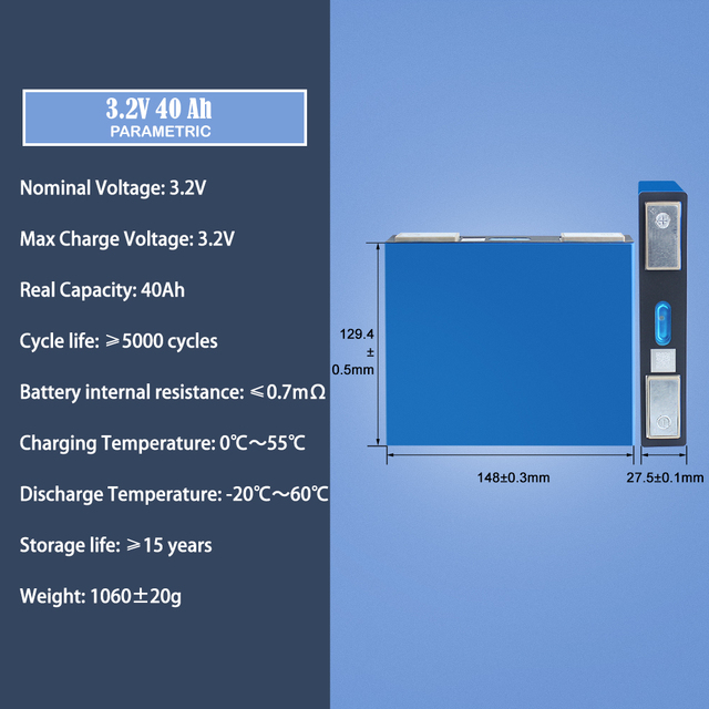 Ready-to-Ship Lishen 40Ah 6C 3.2V Lifepo4 Battery LISHEN 3.2V 40Ah Rechargeable Battery High Current for Car Audio DIY