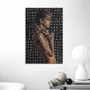 Arte africana nero femminile pittura a olio poster su tela arte immagine della parete del soggiorno - Product Image 5