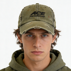 Gorra de Béisbol Personalizable con Bordes Deshilachados, Gorras de Béisbol Lisas y Desgastadas, Gorra de Béisbol de Algodón Lavado para Hombre - Product Image 1