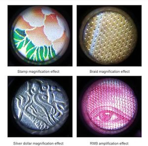 Loupe de microscope à <span class=keywords><strong>LED</strong></span> portable avec zoom 55X, <span class=keywords><strong>lampe</strong></span> d'observation en plastique - Product Image 5