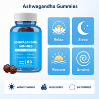 Gummies d'Ashwagandha Marque Blanche OEM - Soutien Sommeil & Calme, Gummies Véganes pour Adultes avec Vitamine D2, Fournisseur en Gros