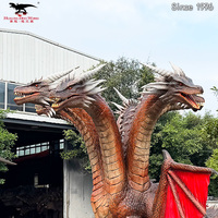 Décoration d'Halloween animatronique très populaire : Modèle de dragon volant grandeur nature pour centre commercial, équipement de parc à thème, sculpture géante