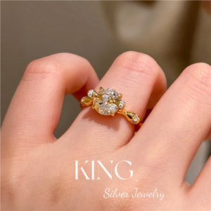 Ensemble bague et boucles d'oreilles en argent sterling avec motif bambou et zircone cubique pour femme, à porter au quotidien - Product Image 5