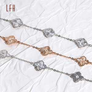 Collar y Pulsera de Oro de 18k de Fábrica, Pulsera de Trébol, Pulsera de Trébol de Cuatro Hojas de Oro de 18k, Oro Au750, Joyería de Oro Real de 18k - Product Image 1