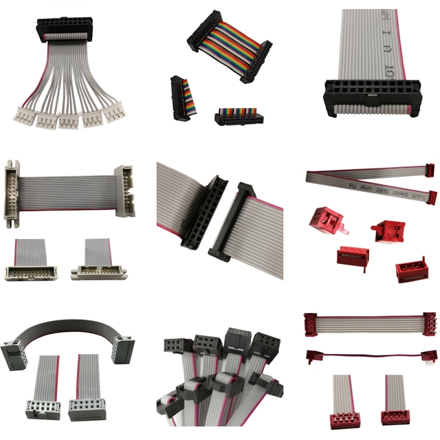 Custom Black Color Flat Ribbon Wire 1.27mm 2.54mm Female Connector 2651 Idc Flat Ribbon Cable