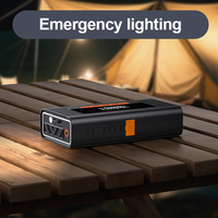 Démarreur de voiture et moto numérique portable N10-6000 avec compresseur d'air, gonfleur de pneus, batterie externe 6000 mAh et lumière intégrée