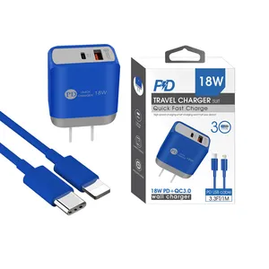 18W 20W QC3.0英国欧盟非盟插头充电器Cargadores Carregador USB C型旅行墙快速手机PD充电器