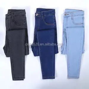 Grosir Stok Pakaian Jeans Ketat Anak Perempuan Skinny Jeans untuk Wanita Murah Fashion Wanita Jeans Pabrik Celana Panjang Murah