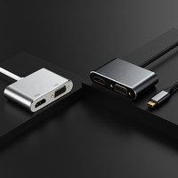 Adaptateur Hub 2-en-1 Type-C vers HDTV VGA 4K, Convertisseur Répartiteur Vidéo USB-C pour Ordinateur Portable, Tablette, PC Samsung