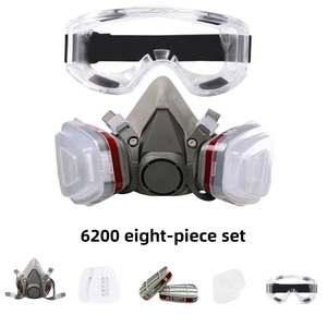 Masker <span class=keywords><strong>Gas</strong></span> pelindung wajah Bening, dengan kacamata 6200 perlindungan setengah mata, penutup semprot cat khusus masker debu masker <span class=keywords><strong>Gas</strong></span>