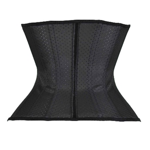 Faja moldeadora negra inspirada en la moda de pasarela de 24 cm con 9 varillas, cierre de cremallera para entrenamiento deportivo 821-24cm-48 3Hook - Product Image 1