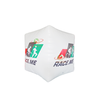 Marqueur de course flottant à l'eau Cube durable Bouée d'air Triathlon Marqueur gonflable spécifique