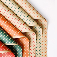 Papier d'emballage kraft à pois en gros, imprimé simple face, feuilles de papier d'emballage à pois de Noël compatibles avec l'impression sérigraphique