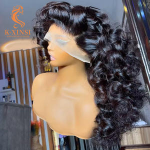 Parrucche Frontali in Pizzo Senza Colla con <span class=keywords><strong>Capelli</strong></span> <span class=keywords><strong>Ricci</strong></span> e Voluminosi, 100% <span class=keywords><strong>Capelli</strong></span> Umani Grezzi Pre-Pizzicati per Donne, Pronte all'Uso, Parrucca Frontale in Pizzo HD - Product Image 2