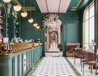 Meubles de présentation pour boutique de desserts européens de luxe, aménagements de café, armoires en bois personnalisées pour café