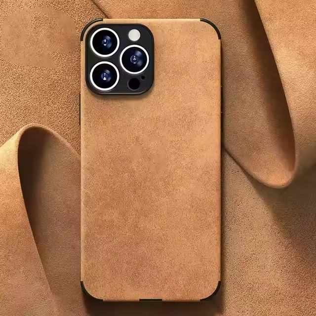 Luxury Leather Tpu Phone Case for Iphone 16 15 14 13 12 11 Pro Max Mini X Xs Xr Retro Solid Color Soft Silicone Cover