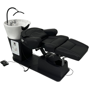 Lit de lavage de cheveux électrique massant, spécialement conçu pour les salons de coiffure - lit de lavage de cheveux semi-inclinable avec circulation d'eau. - Product Image 1