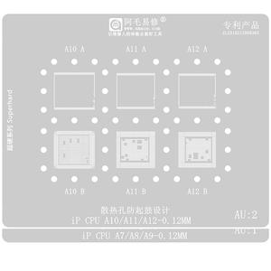 Amaoe แผ่นเหล็กเคลือบสำเร็จรูปขนาด0.12มม. สำหรับ A7 <span class=keywords><strong>iPhone</strong></span>/A8/A9/<span class=keywords><strong>A10</strong></span>/A11/A12/A13/A14ซ่อมซีพียู - Product Image 2