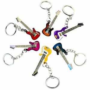 גיטרה נירוסטה keychain רוק פאנק היפ הופ אישיות שרשרת מפתחות גיטרה חשמלית תכשיטים תליון טלפון - Product Image 3
