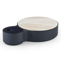 Table basse d'appoint de salon irrégulière en travertin au design créatif de luxe table basse d'appoint en marbre naturel