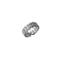 Bague pour femme style coréen simple, en cuivre double couche, motif glace et neige, patchwork floral, pour l'index, design ajouré, tendance