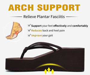 Sandales compensées épaisses pour femmes pour l'été 2025, EVA augmentant la <span class=keywords><strong>taille</strong></span>, antidérapantes, anti-odeurs, sandales tongs populaires - Product Image 4