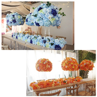S731 décoration de mariage faux arrangement Floral soie artificielle automne orange rose arrangement Table fleur boule pièce maîtresse