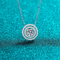 Diamant cultivé en laboratoire 0.5ct 1ct 2ct Moissanite Pendentif S925 Collier en argent sterling Bijoux chaînes de mode colliers