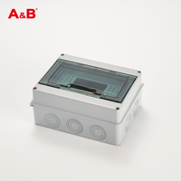 Boîtier de distribution électrique extérieur OEM A&B, série HT 2 voies 3 voies, étanche IP65, boîte de jonction ABS, disjoncteur MCB, couvercle PC