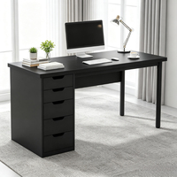 Bureau d'ordinateur en bois moderne et minimaliste de 47 pouces, durable, avec 5 tiroirs escamotables pour les petits espaces de bureau à domicile