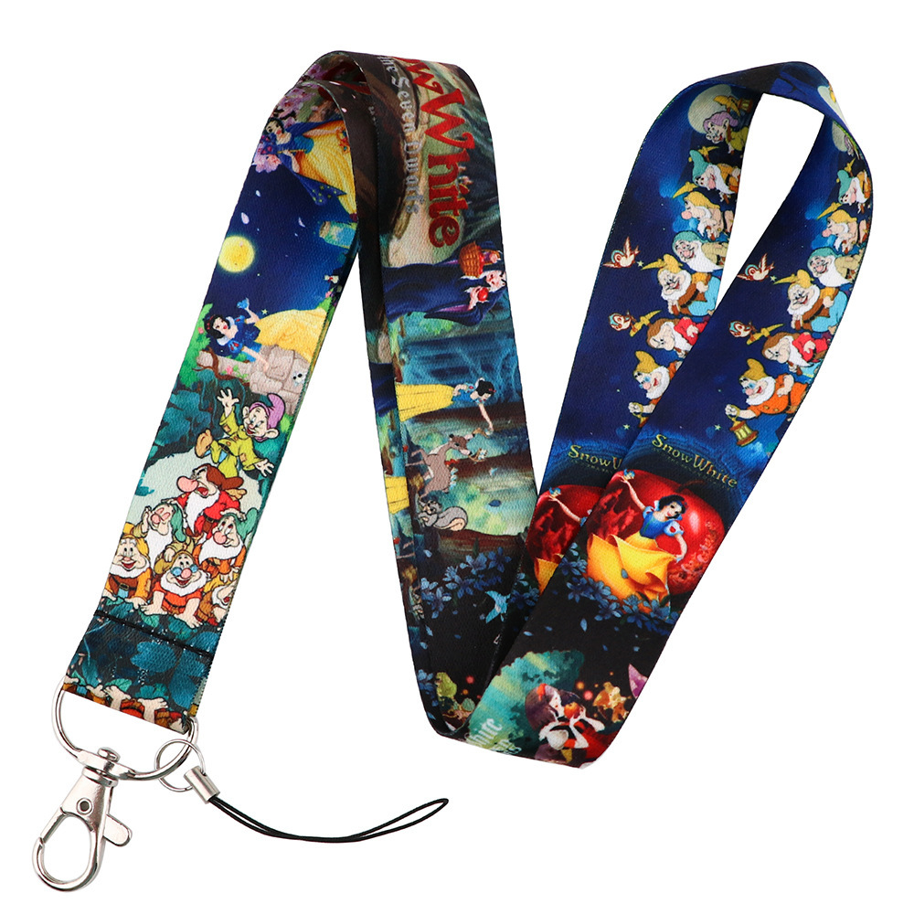 Lovely Cartoon Princess Snow White Ariel Design Lanyards Anti-Lost Phone Hanging Rope ID Card Holder Accessories Custom Lanyard Image 5