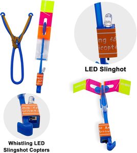 Jouet volant lance-fusées avec lumières LED, s'illumine dans le noir, lance-fusées de fête, hélicoptère flèche lumineux, fournitures de fête éblouissantes - Product Image 4