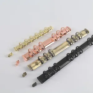 Anéis encadernadores de folhas soltas, metal rosa dourado, mecanismo para a6 a5 b5 a4, cadernos, preto, prata, acessórios