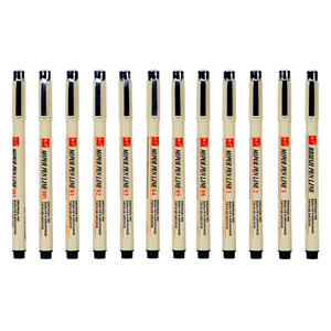 Marqueur d'art Bonvada noir à 12 pointes, pointe de 0,01 à 1 mm pour croquis, dessin et lignes fines - Product Image 1